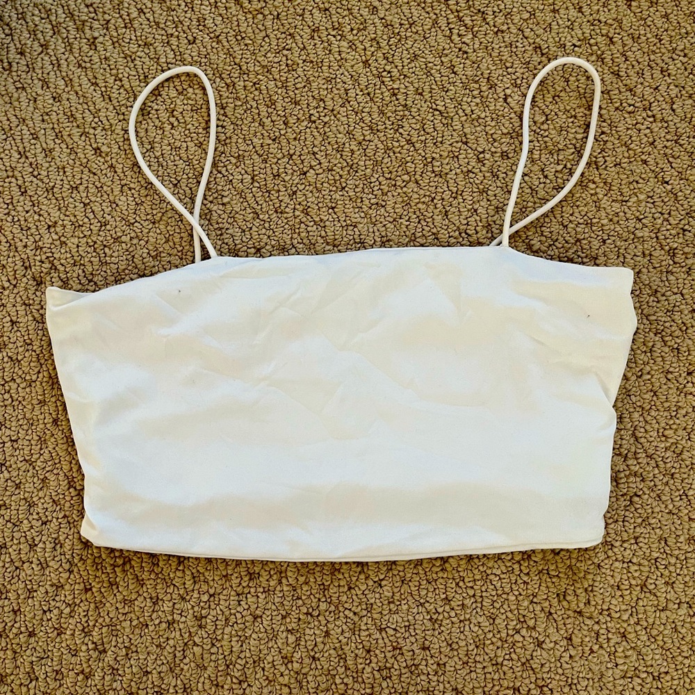 White thin strap crop top from Shein